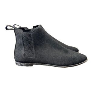 Rothy’s Merino Ankle Boots Black | Sustainable Knit Chelsea Boot-Size 10.5